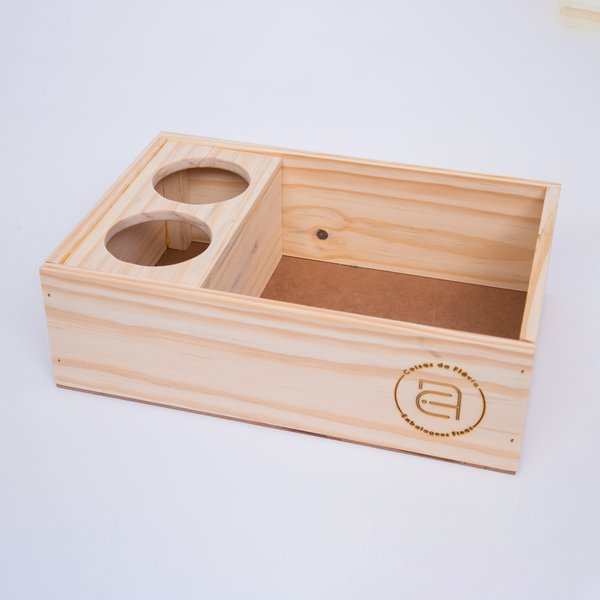 Box para Cestas de Café da Manhã em Madeira de Reflorestamento com