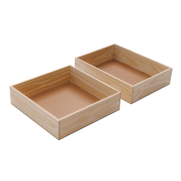 Caixa Box Reta Bandeja Madeira Pinus altura 12 cm